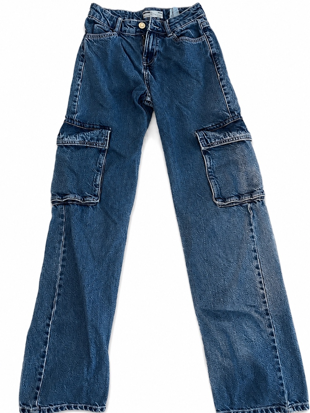 Women’s Bershka Blue Cargo Denim Jeans